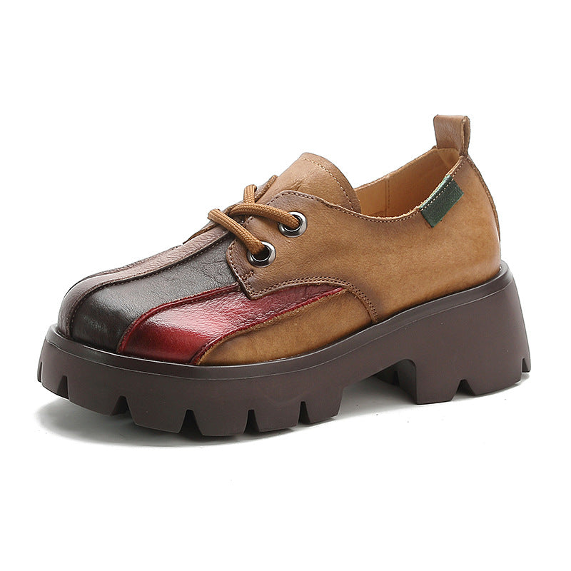 Women's Top Layer Cowhide Summer Small Retro Casual Shoes