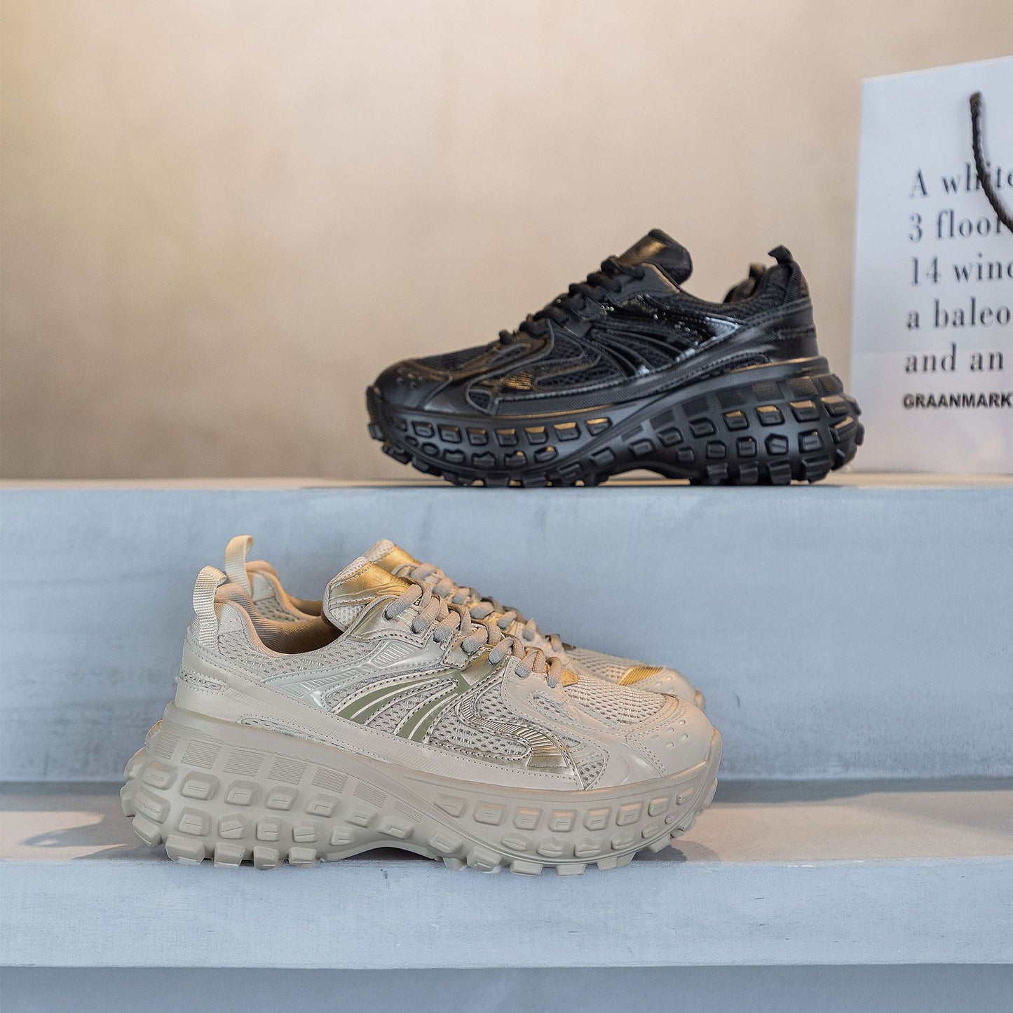 Women's Bottom Breathable Resin Sole Leisure Tank Sports Sneakers