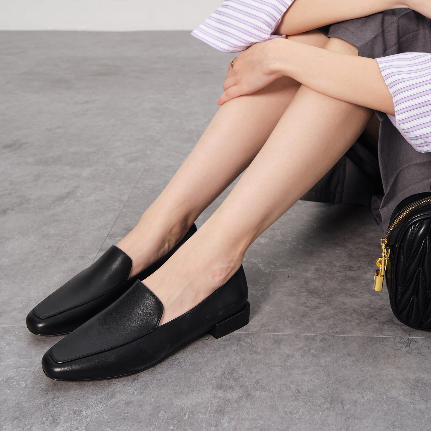 Women's Ladies Chunky Fashion Commuter Low Square Loafers