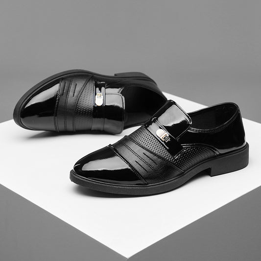 Men's Glossy Business Formal Wear Plus Size Leather Shoes