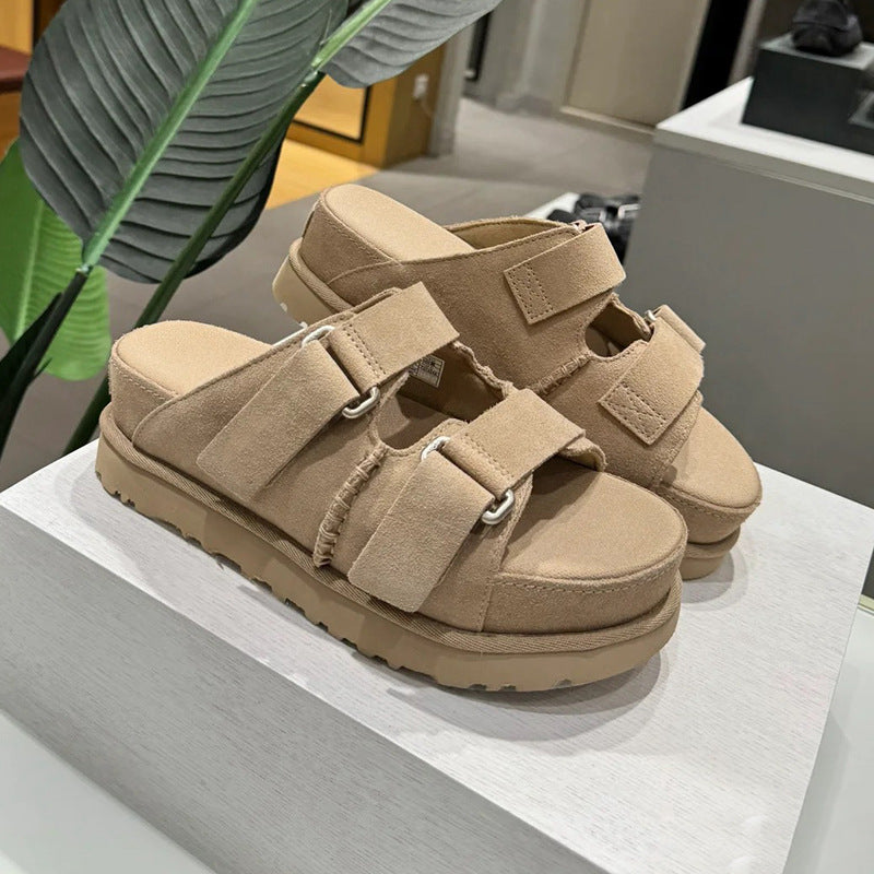 Women's High Version Velcro Niche Couple Summer Sandals