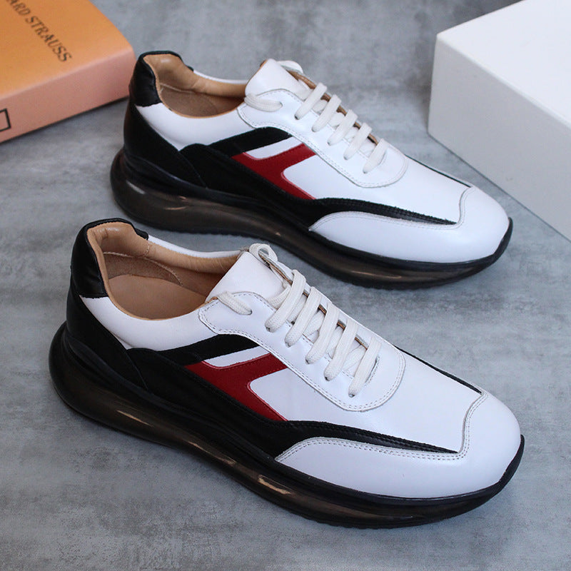 Men's Breathable White Outdoor Leisure Running Shock Sneakers
