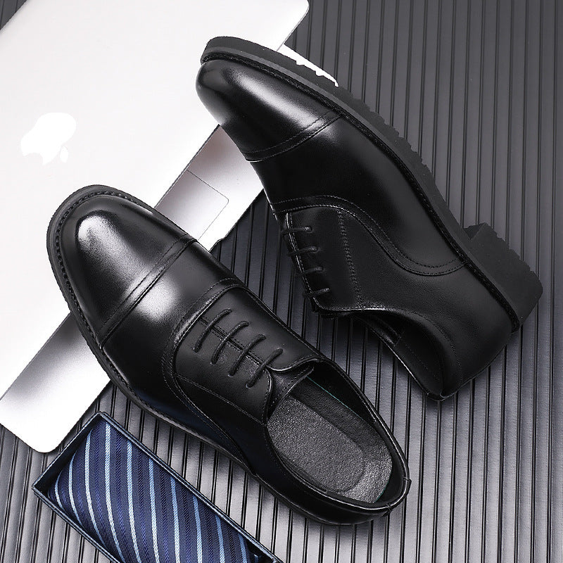 Men's First Layer Cowhide Genuine Black Formal Leather Shoes