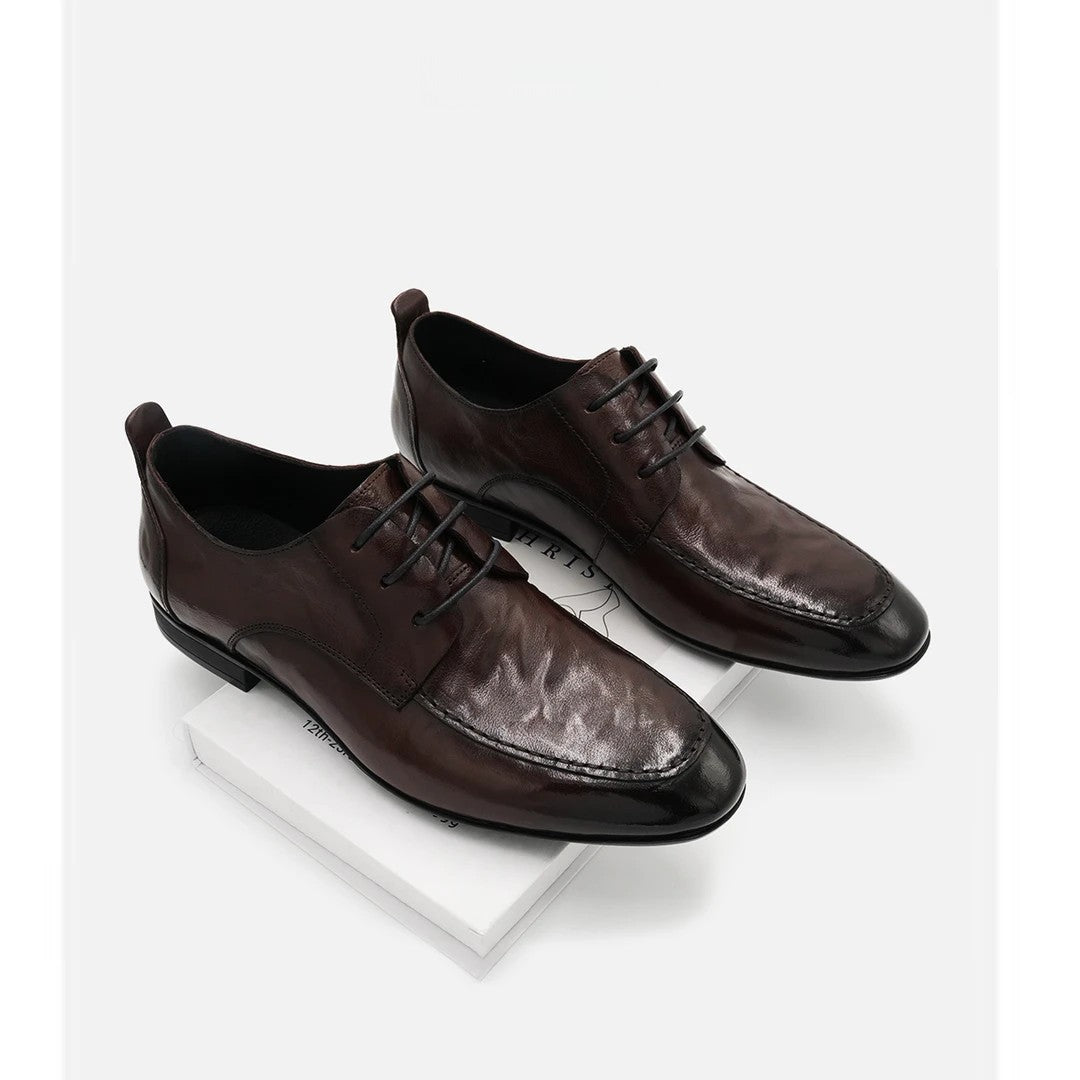 Men's Italian Style Genuine Pointed Slip-on Business Leather Shoes