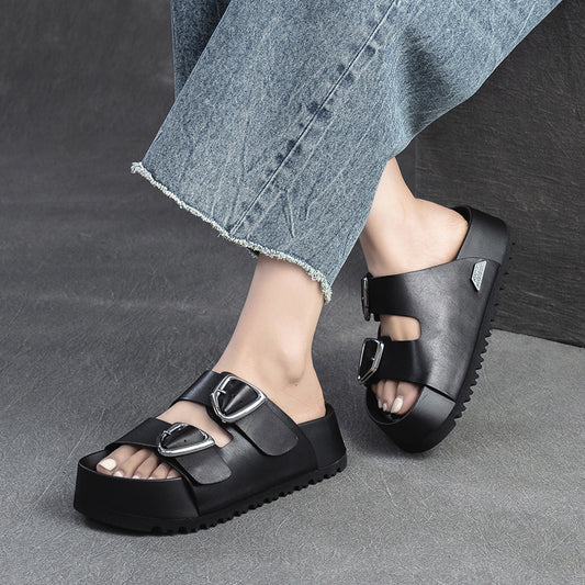 Women's Thick Bottom Outdoor Fashion Top Layer Slippers