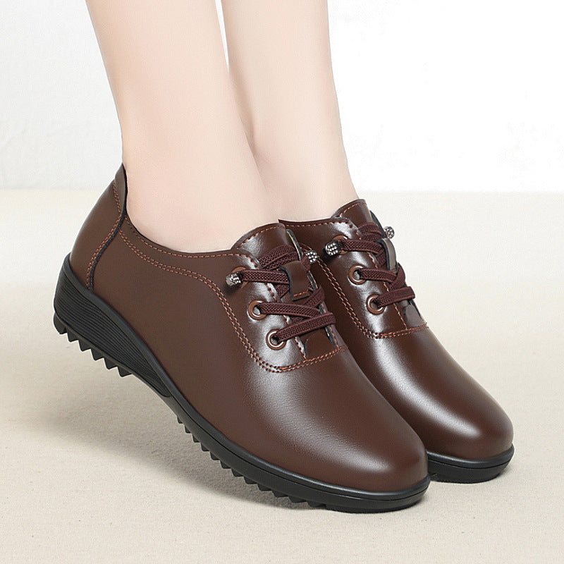 Women's Spring Single Low Wedge Short Mother Women's Shoes