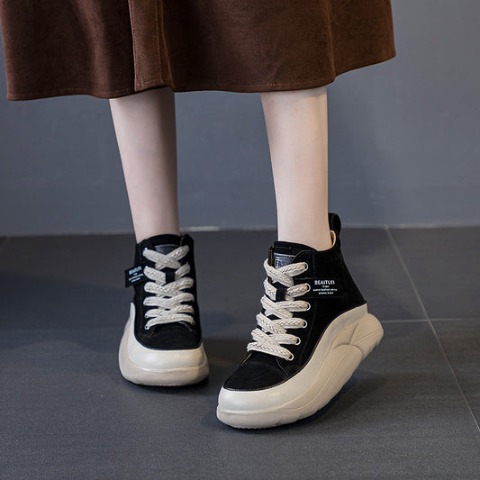 Women's Autumn Single-layer Ankle Top Layer Cowhide Boots