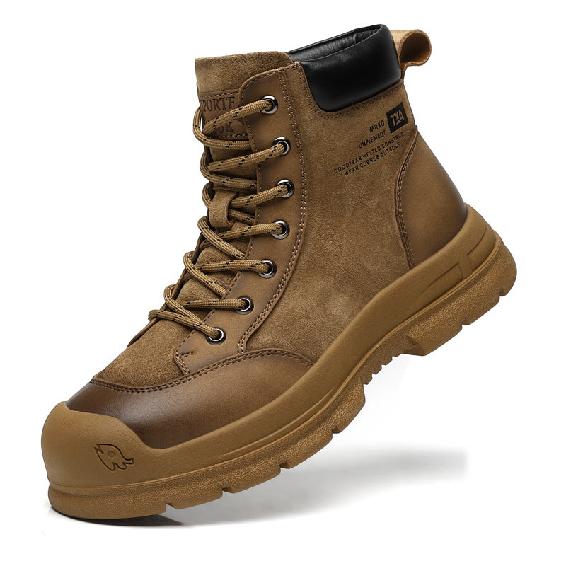 Men's Martin Ankle British Wool In Trendy Middle High Top Boots