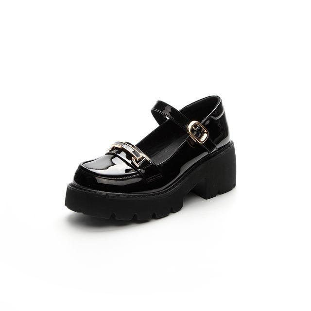 Women's Thick-soled Small Slip-on Retro British Mid Casual Shoes