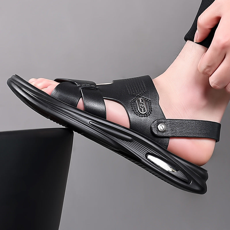 Men's Summer Fashion Trendy Top Layer Cowhide Sandals