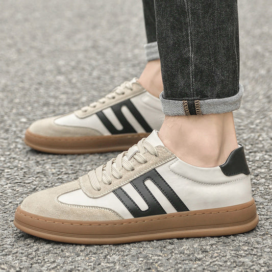 Men's Board Retro Skateboard Sports Spring Cowhide Flat Sneakers