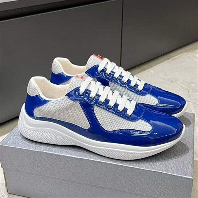 Men's P Home Shiny Patent Fashion Exercise Board Breathable White Men's Casual Shoes