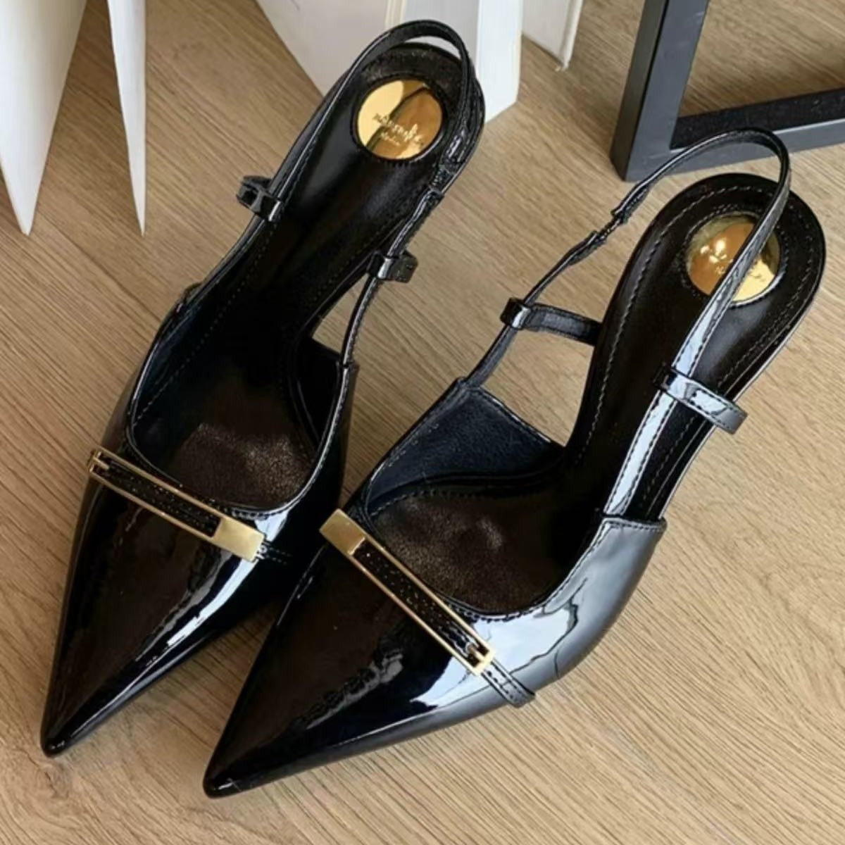 Women's Pointed High Sexy Strap Stiletto Rear Heels