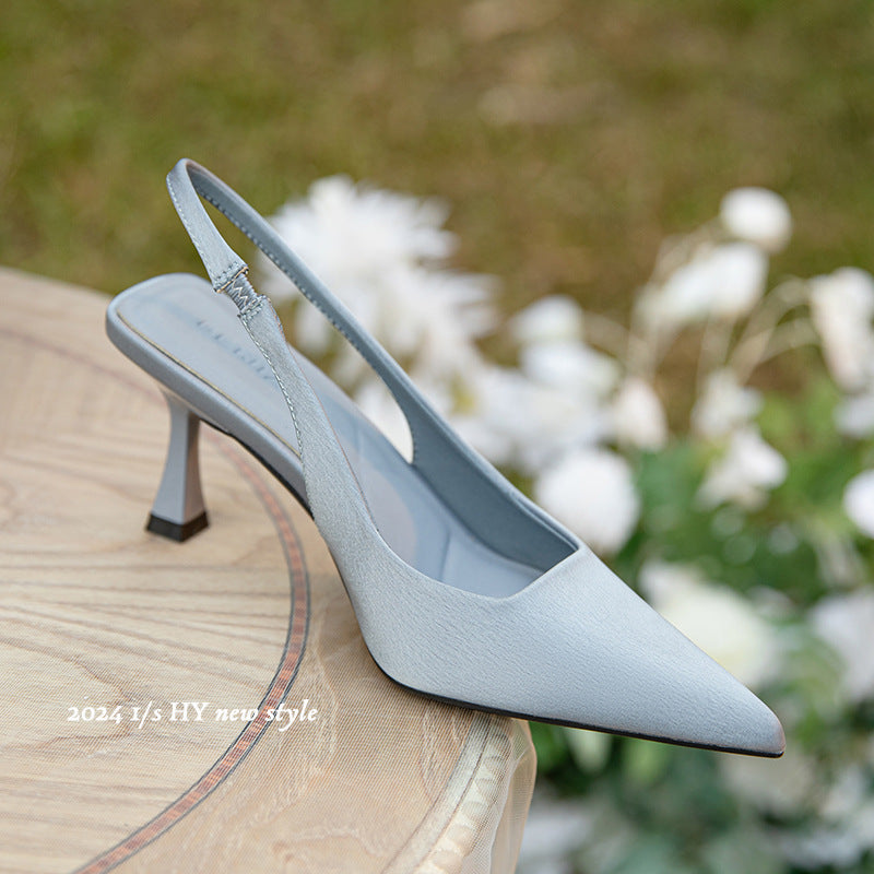 Women's High Stiletto Pointed Toe Closed Back Heels