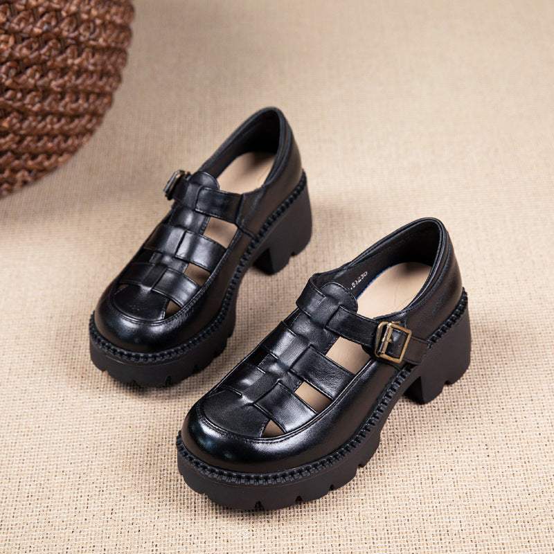 Women's Summer British Style Retro Authentic Platform Sandals