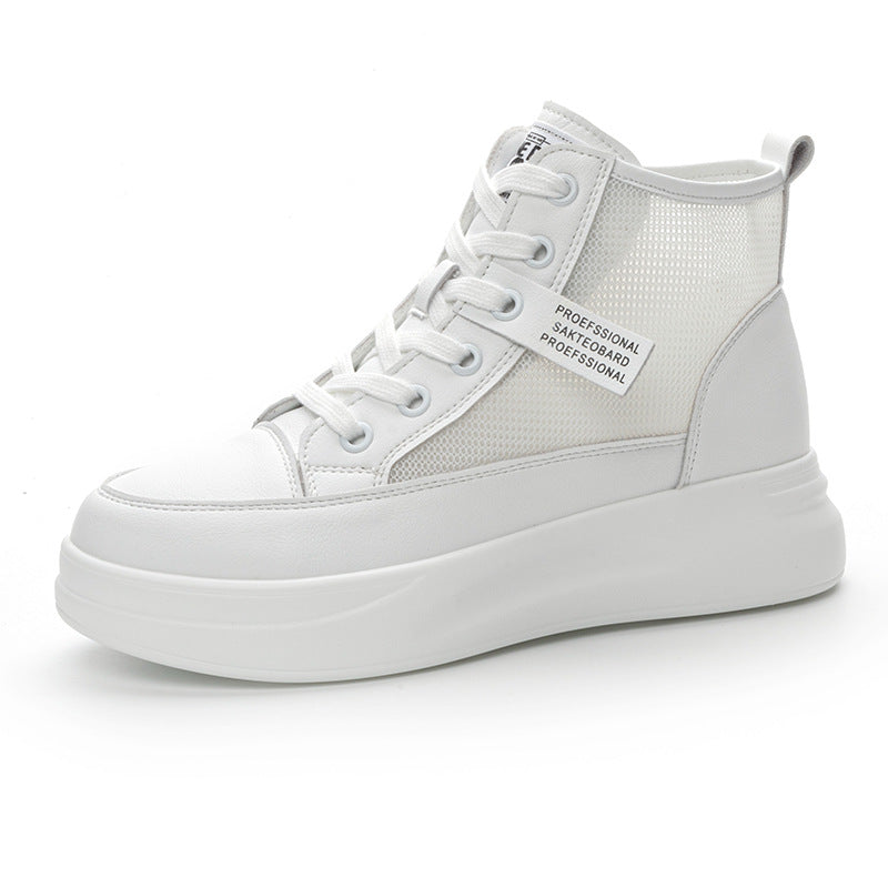 Women's Korean Style Platform White Sports Single Casual Shoes