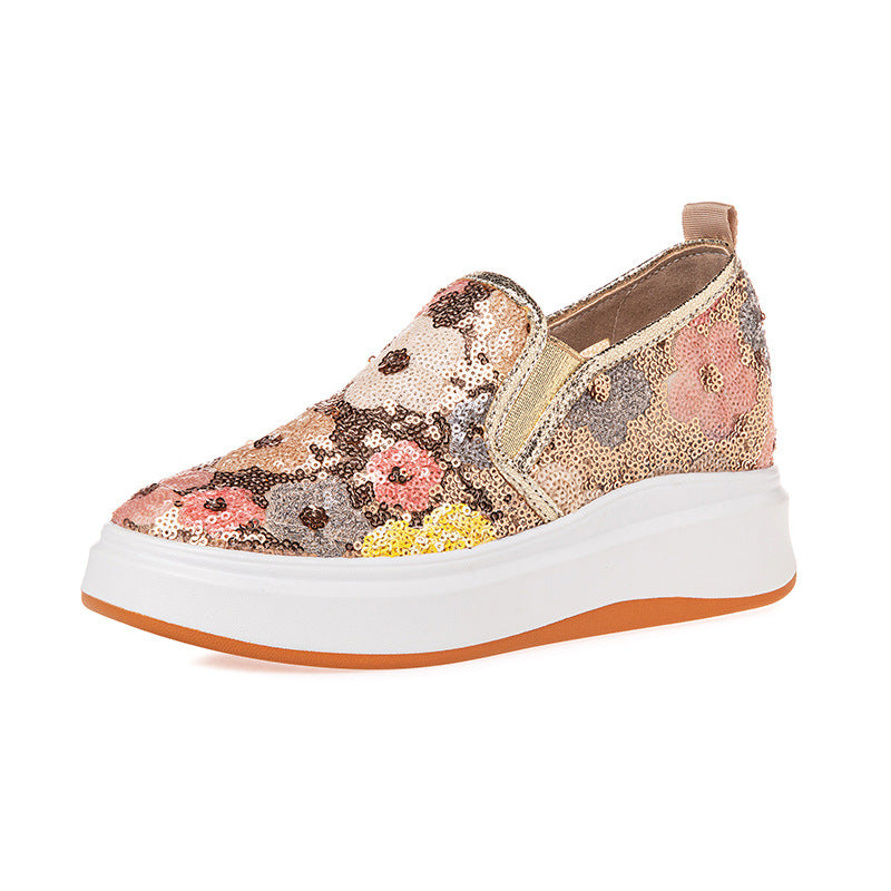 Women's Height Increasing Insole Summer Mesh Surface Platform Small Loafers