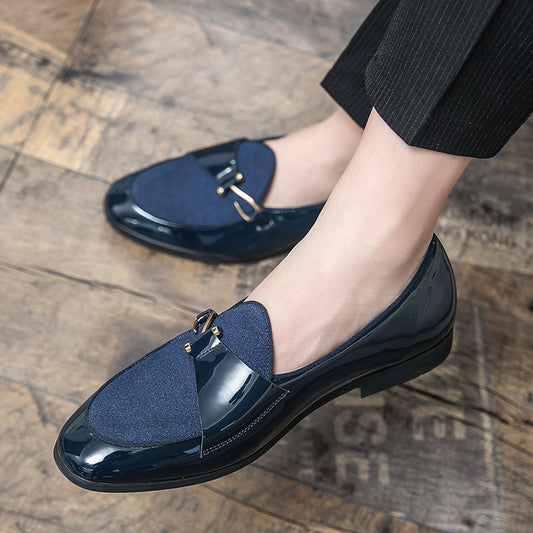 Men's Trendy Personality Small Fashionable Slip-on Four Leather Shoes