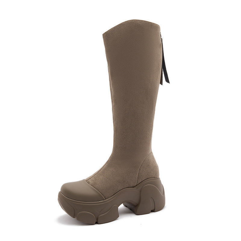 Women's Winter Thin Stretch Suede Invisible Elevated Boots