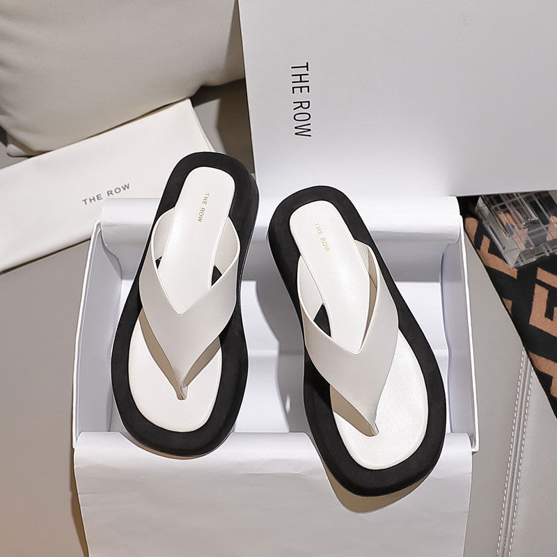 Women's Summer Style Flip-flops Genuine Platform Outer Wear Sandals