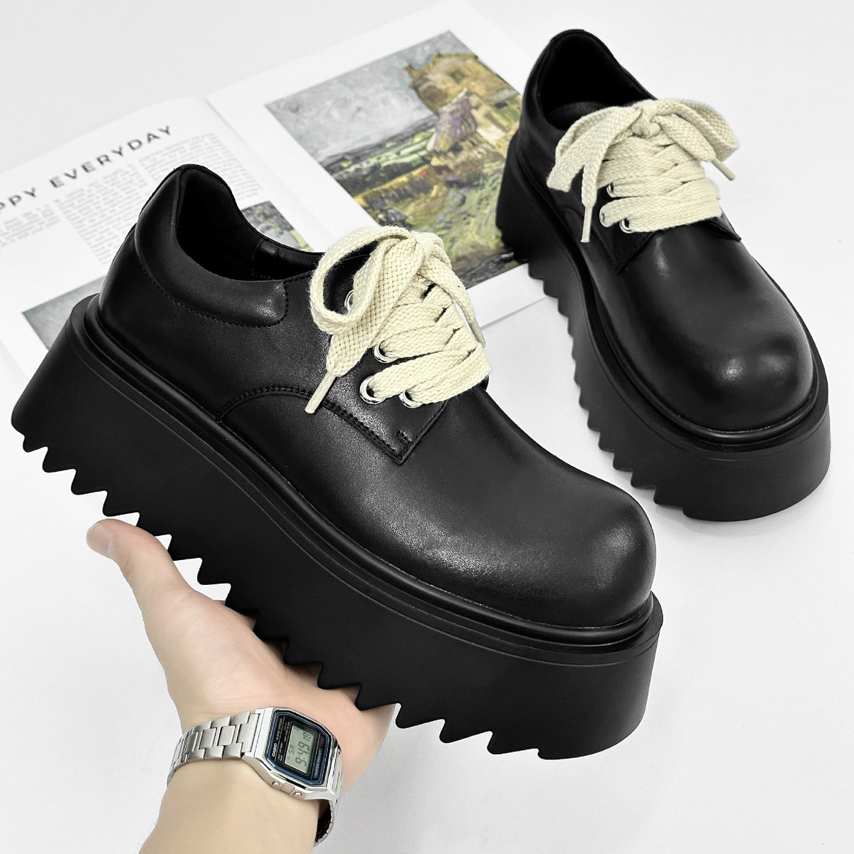 Casual Cool New Men's Thick Bottom Leather Shoes