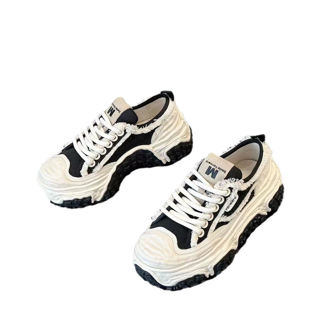 Women's Bottom Ugly Cute Fried Street Beggar Canvas Shoes