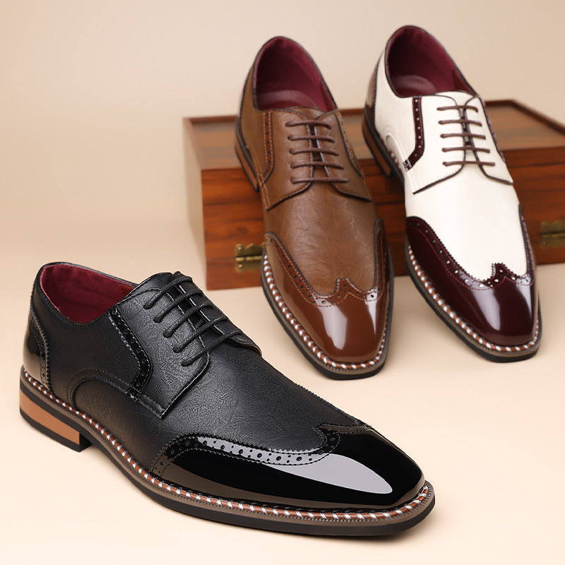 Popular Men's Comfortable Breathable Trendy Pointed Leather Shoes
