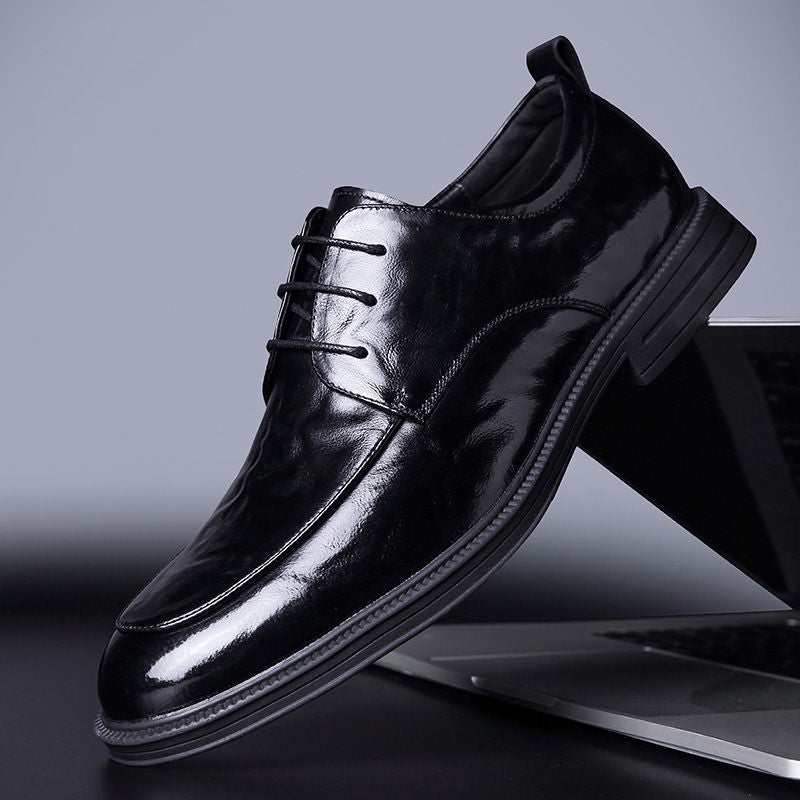 Men's Height Increasing Genuine Breathable British Style Men's Business Leather Shoes