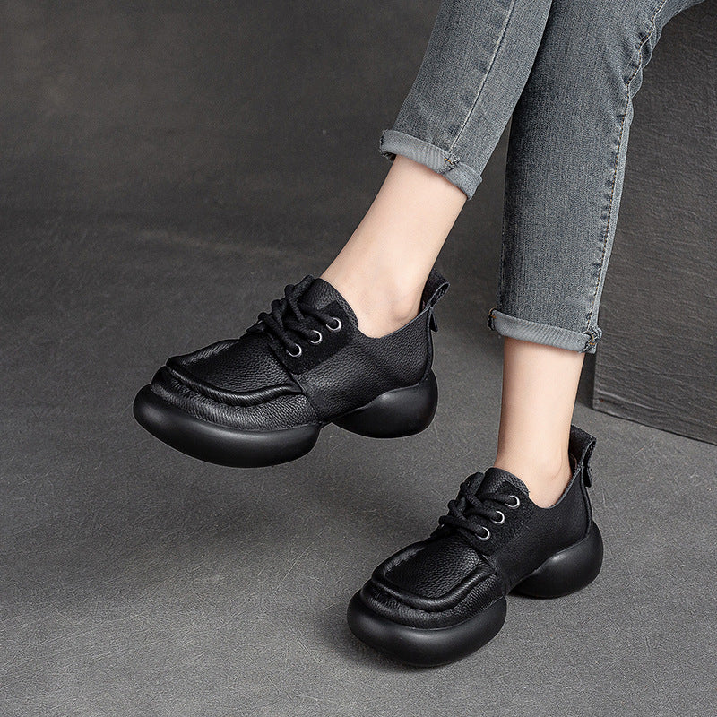 Women's Shu Autumn First Layer Cowhide Front Casual Shoes