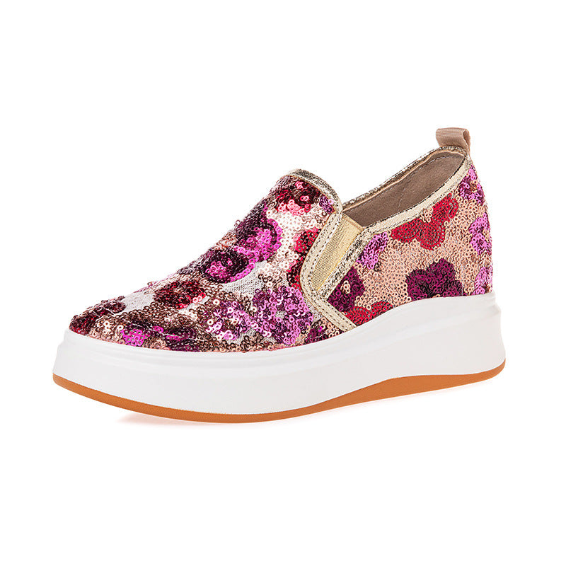 Women's Height Increasing Insole Summer Mesh Surface Platform Small Loafers