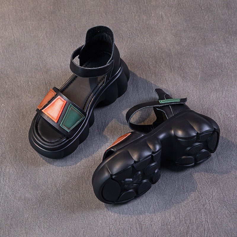 Women's First Layer Cowhide Summer Breathable Hollow Sandals