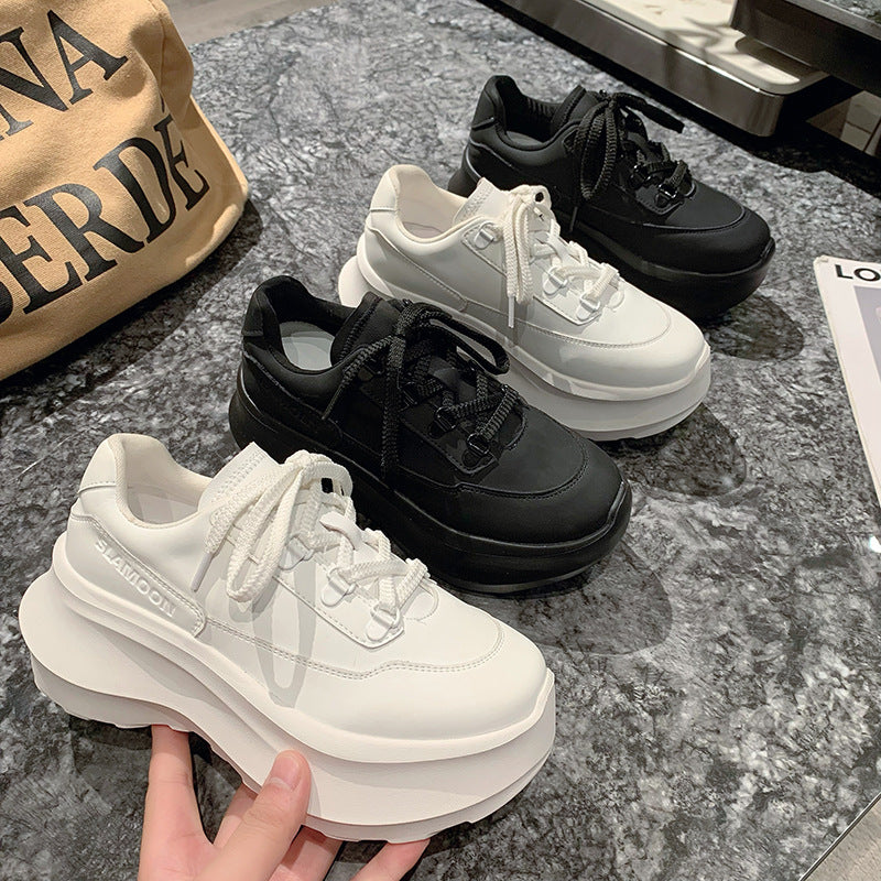 Women's White For Thick Bottom Platform Spring Sneakers