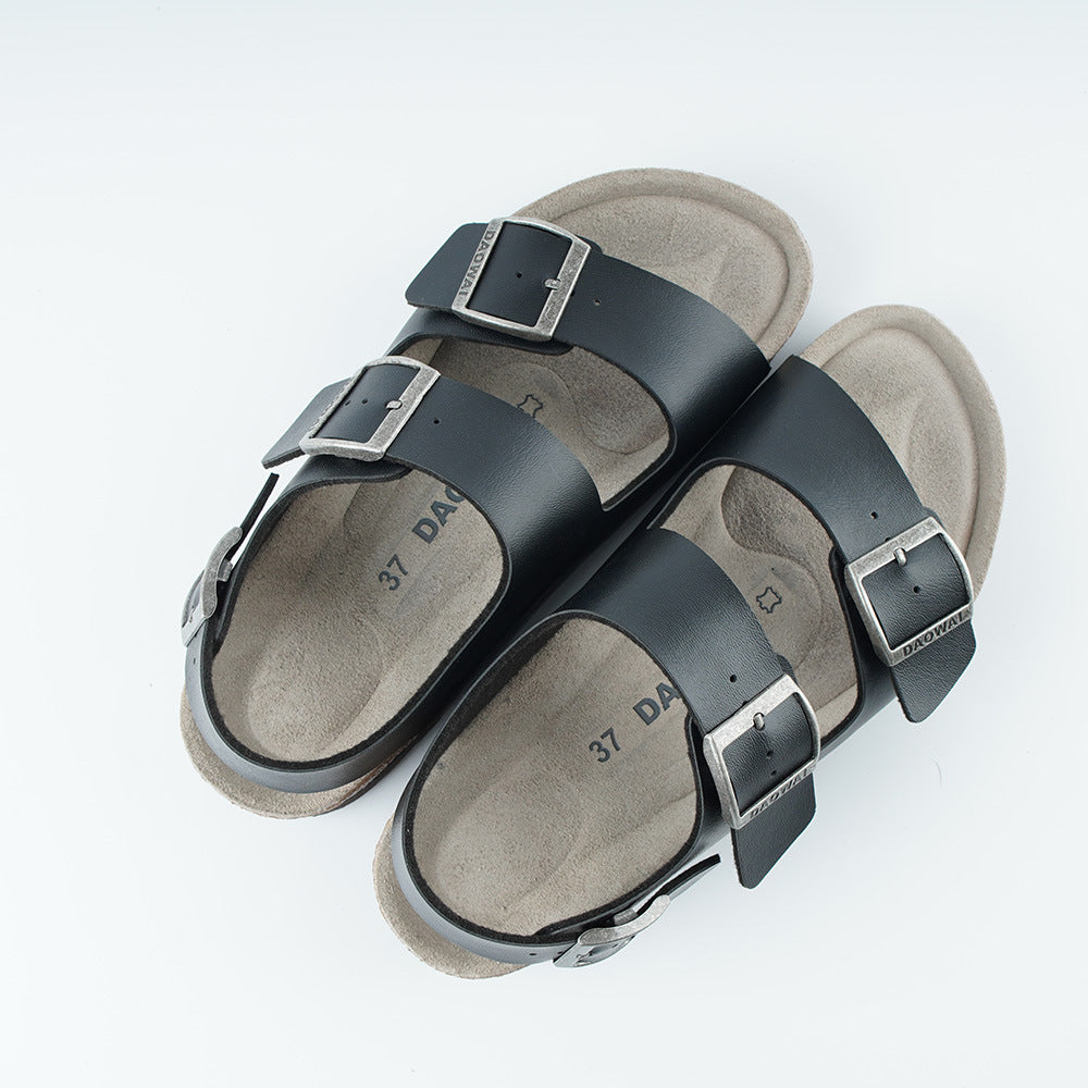 Women's & Men's Cork Double Buckle Series Sandals