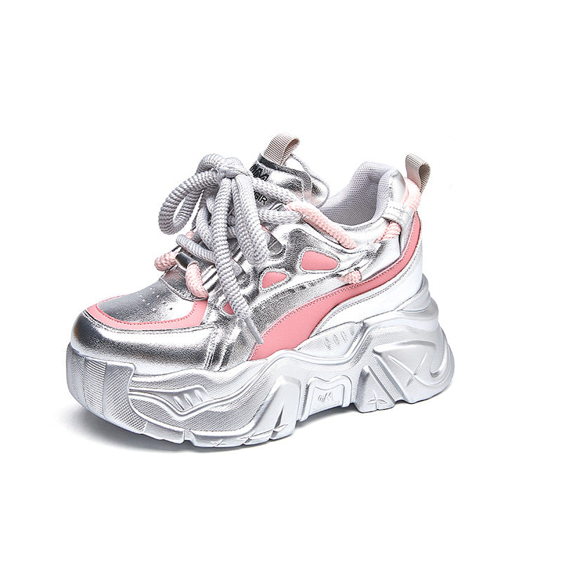 Women's Dad Height Increasing Insole Genuine Thick Sneakers