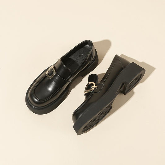 Women's Platform Spring Niche Square Buckle Slip-on Loafers