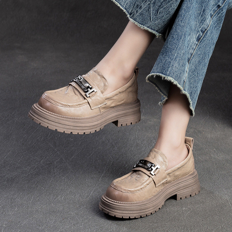 Women's Thick-soled Hand Grip Pattern Pumps Fashion Loafers