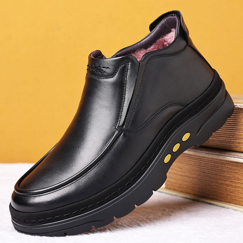 Men's First Layer Cowhide Cotton Genuine Wool Warm Outdoor Men's Shoes