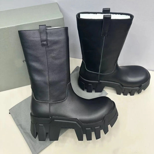 Women's Paris Bulldozer Martin Tank Thick Bottom Increased Boots
