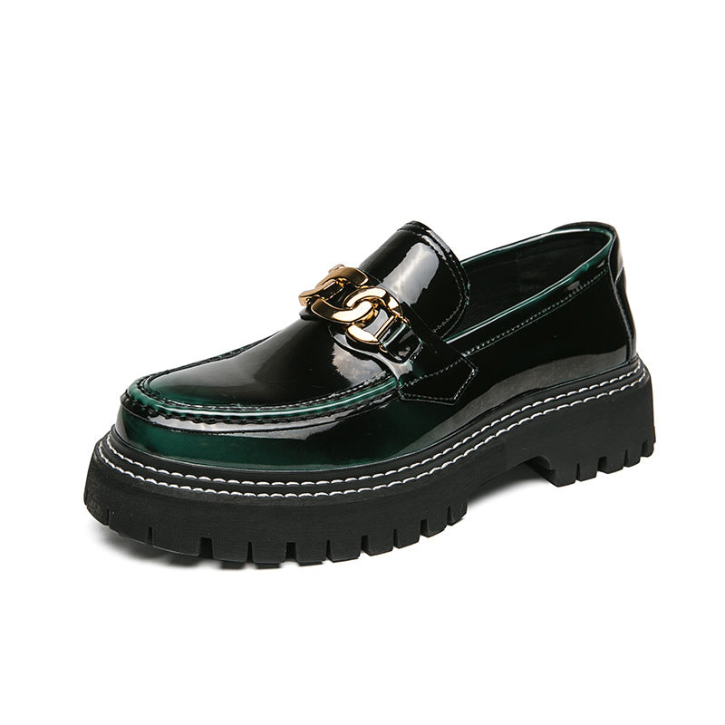 Men's Sole Patent Glossy Slip-on Fashion Korean Style Men's Business Leather Shoes