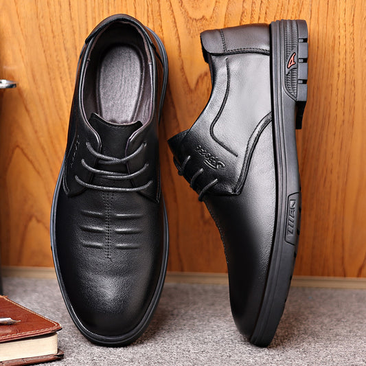Men's Genuine Spring Business Lace Up Trendy Leather Shoes
