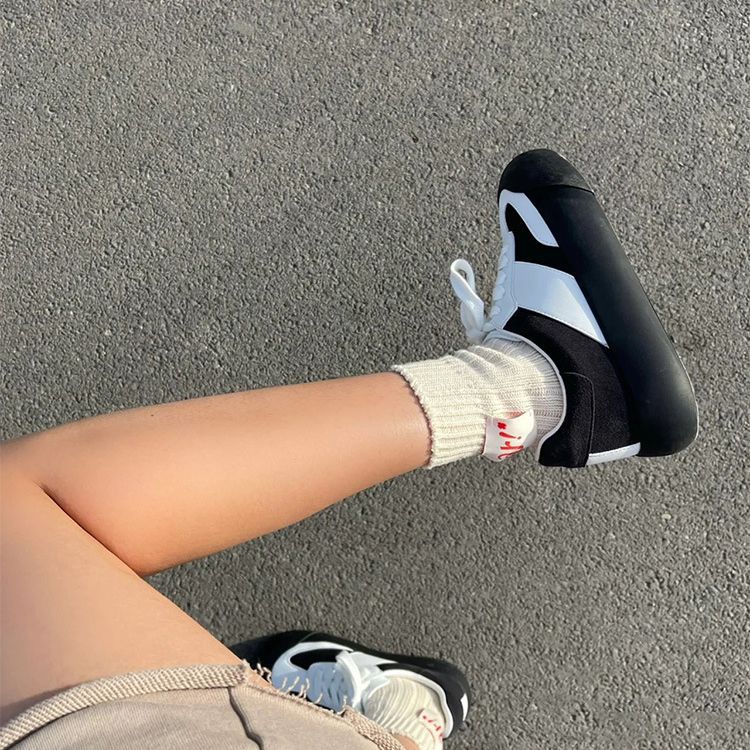 Women's White Puffy Platform Fat German Training Women's Casual Shoes
