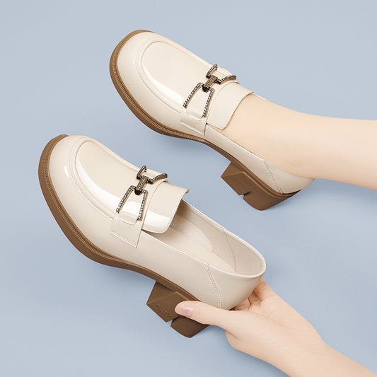 Women's Soft Patent Spring British Style Slip-on Loafers
