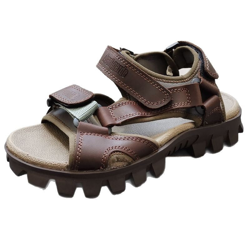 Men's Cowhide Beach Summer Daily Outdoor Increased Sandals