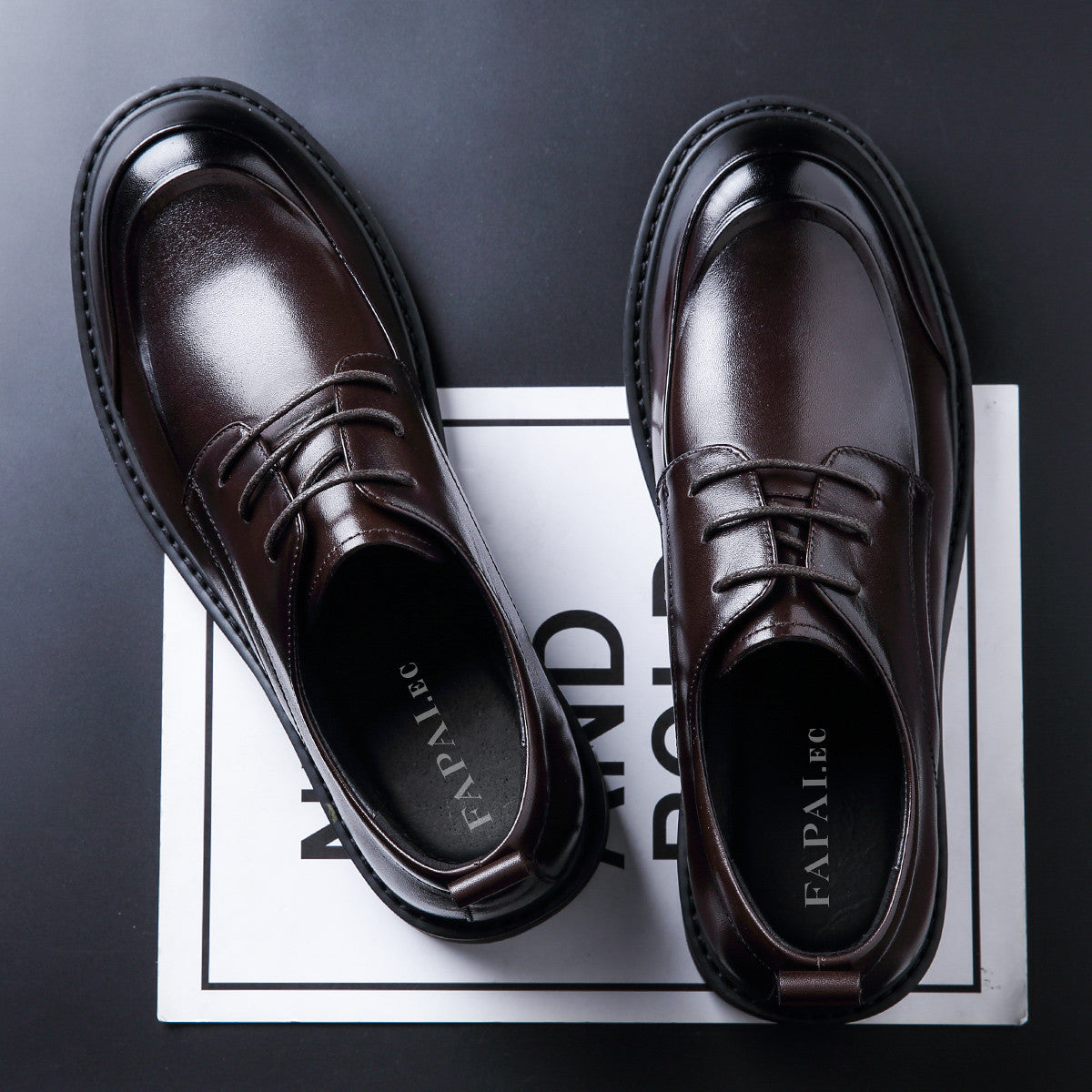 Men's Big Head Retro Lace Up Derby Leather Shoes