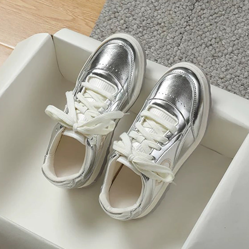 Women's Hidden White Autumn Versatile Genuine Platform Men's Shoes