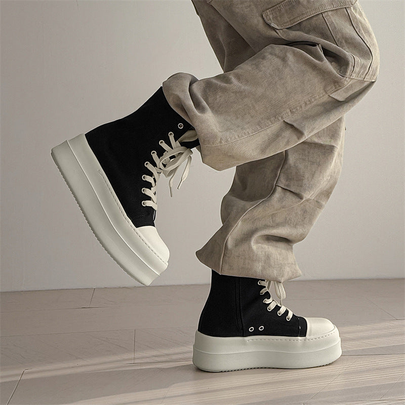 Women's & Men's American High-grade Side Zipper Increased Lovers Sneakers