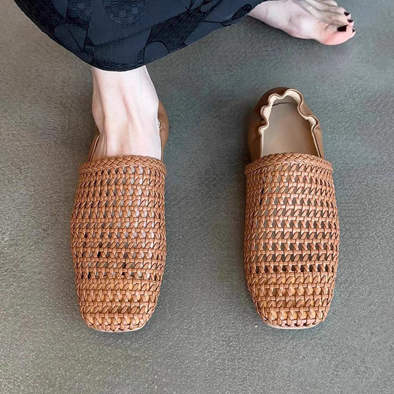 Bag Pumps Female Square Toe Slip-on Casual Shoes