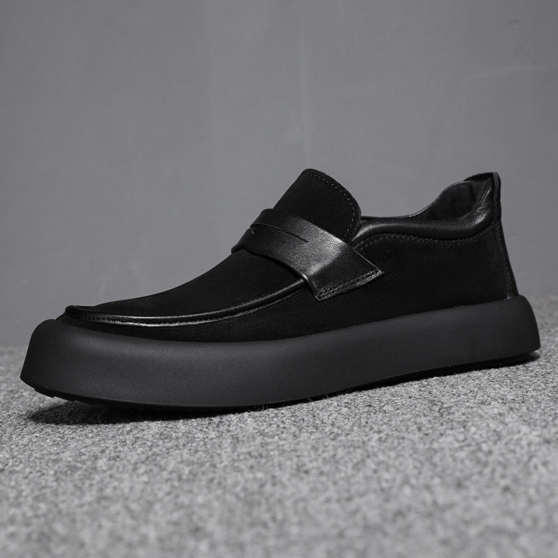 Men's Autumn Trendy Genuine Cowhide British Wild Soft Leather Shoes