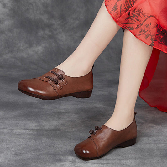 Women's Cowhide Beef Tendon Soft Bottom Mom Flat Women's Shoes