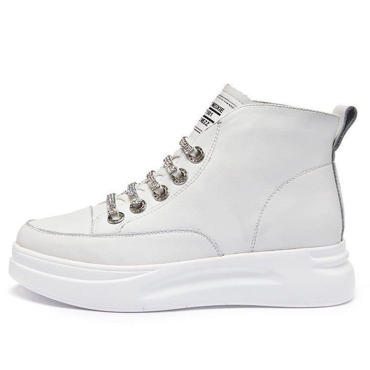 White Fleece-lined Not Stuffy Feet Fashion Casual Shoes
